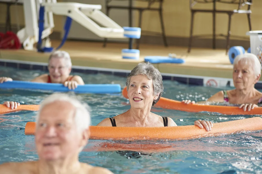 rolling green village indoor pool offers many classes to encourage swimming for seniors